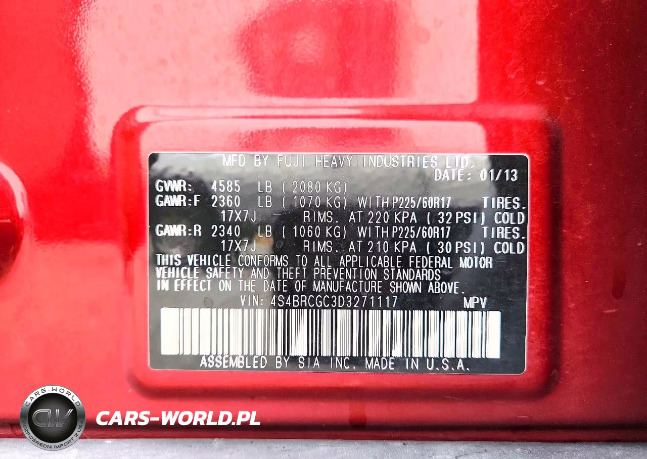2013 Subaru Outback 2.5I Premium VIN:4S4BRCGC3D3271117 - 14