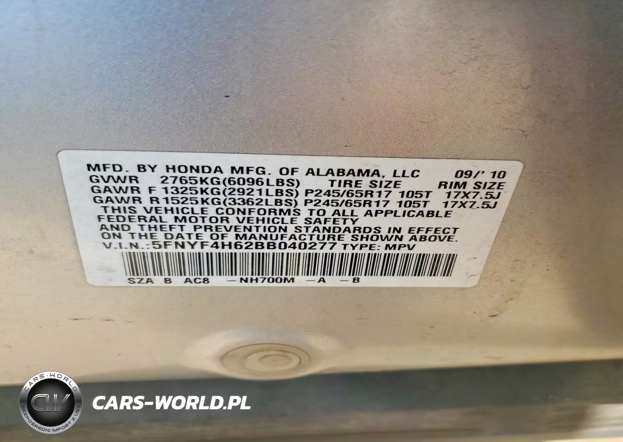 2011 Honda Pilot Exl VIN:5FNYF4H62BB040277 - 13