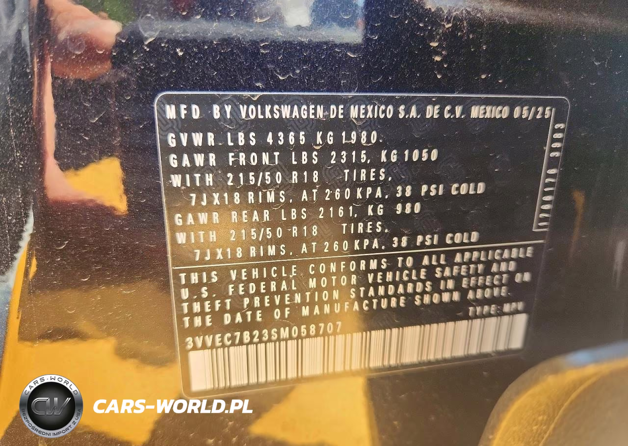 2025 Volkswagen Taos Se VIN:3VVEC7B23SM058707 - 13