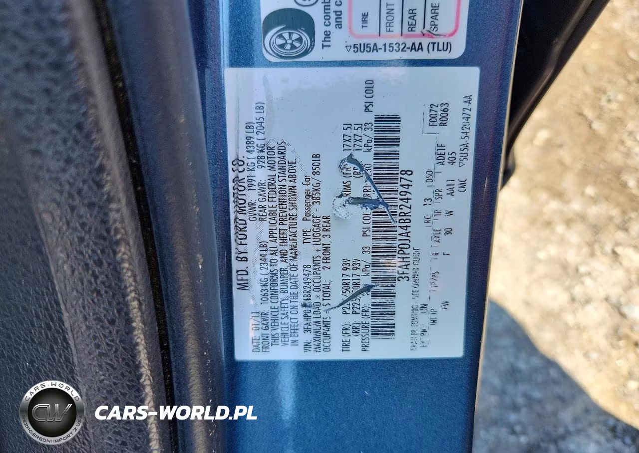 2011 Ford Fusion Sel VIN:3FAHP0JA4BR249478 - 12