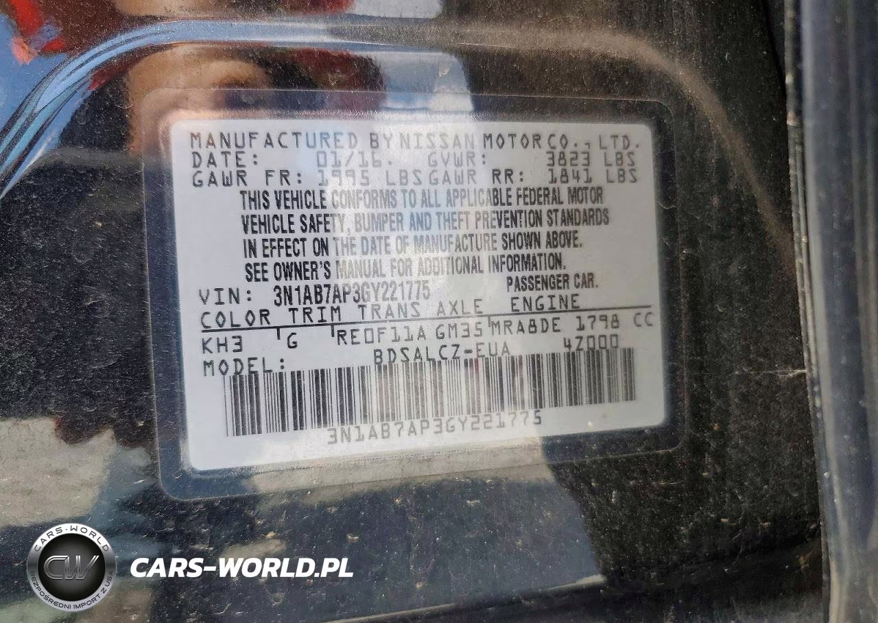2016 Nissan Sentra Fe+S VIN:3N1AB7AP3GY221775 - 12