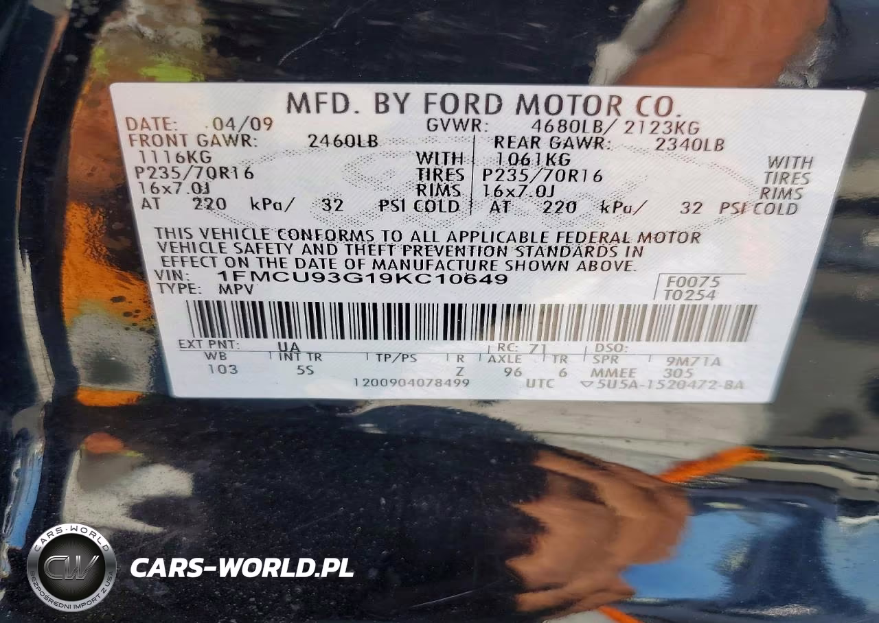 2009 Ford Escape Xlt VIN:1FMCU93G19KC10649 - 14