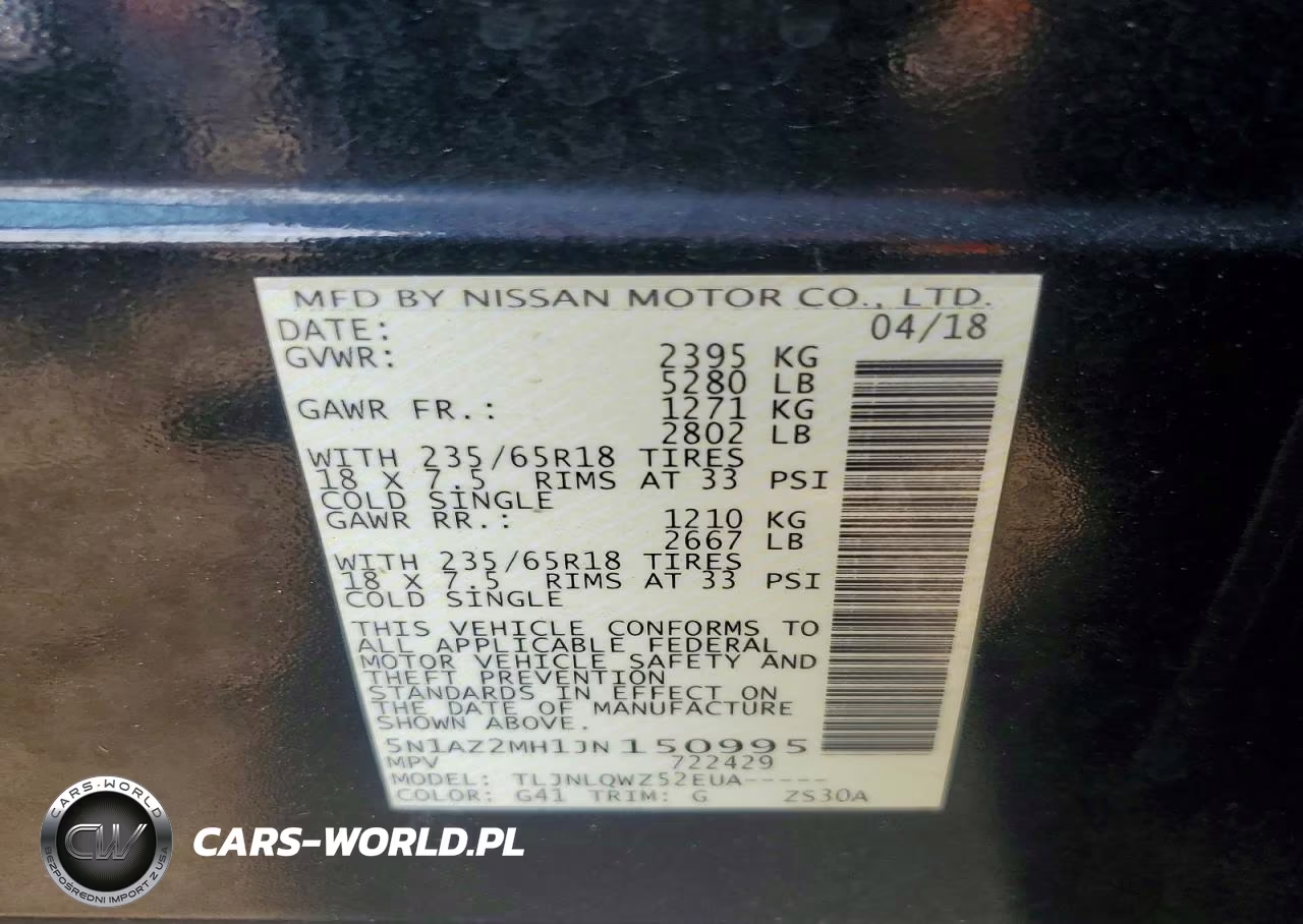 2018 Nissan Murano Sv VIN:5N1AZ2MH1JN150995 - 12