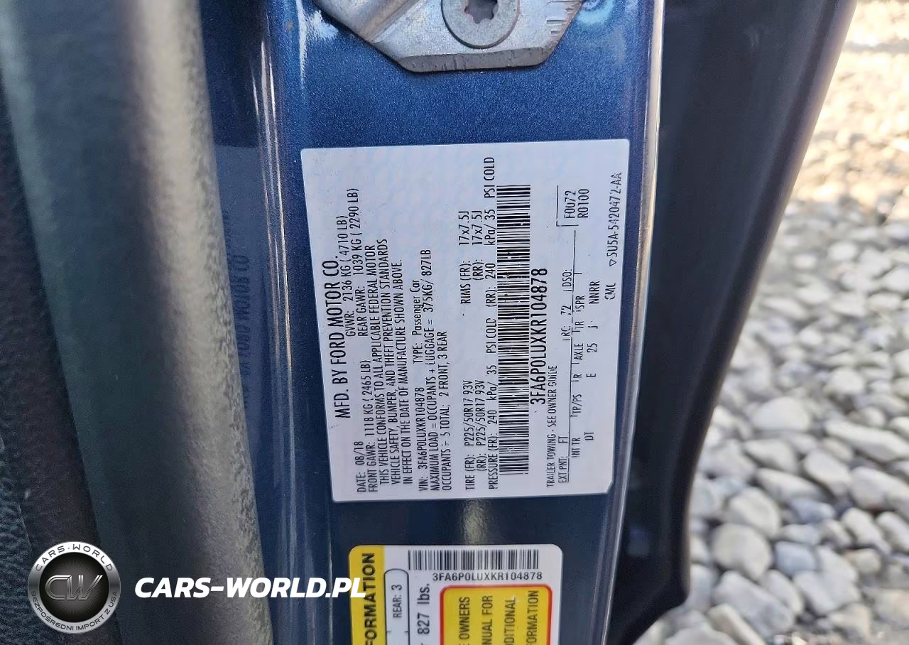 2019 Ford Fusion Se VIN:3FA6P0LUXKR104878 - 12