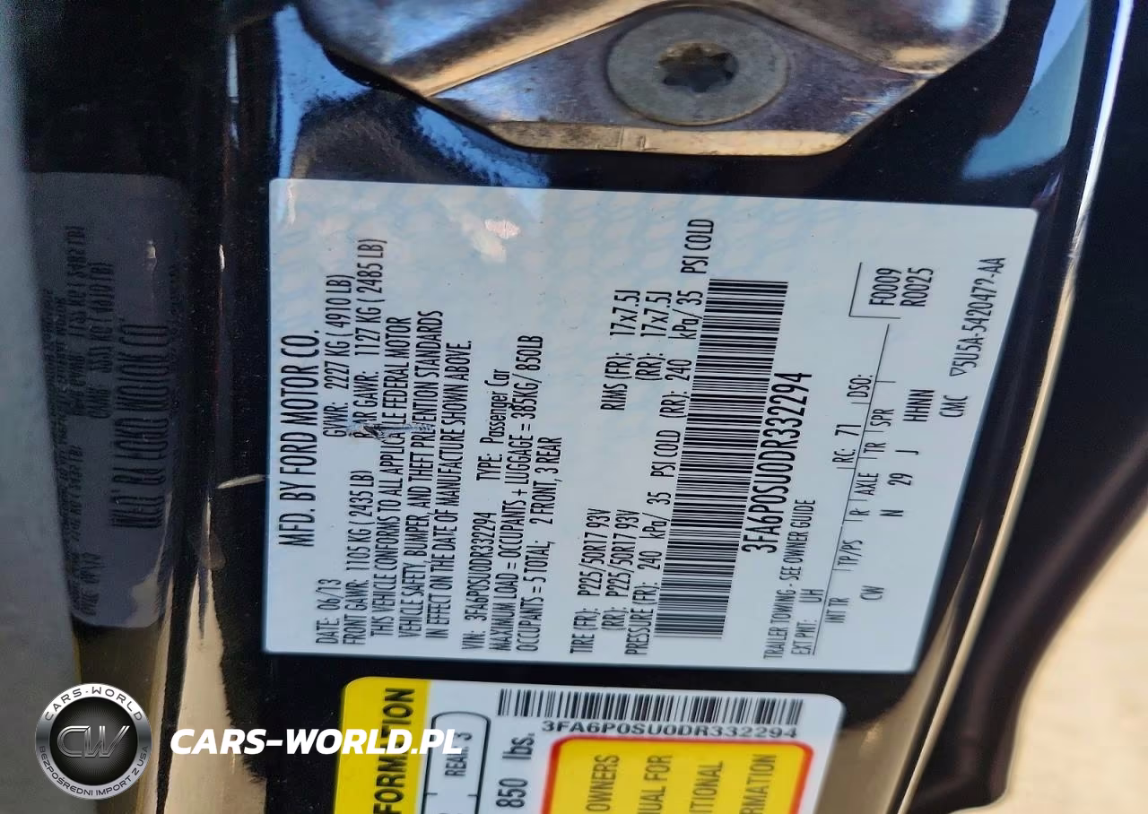 2013 Ford Fusion Titanium Phev VIN:3FA6P0SU0DR332294 - 12