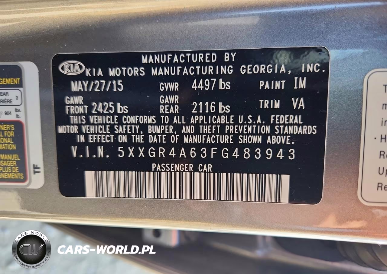2015 Kia Optima Sx VIN:5XXGR4A63FG483943 - 12