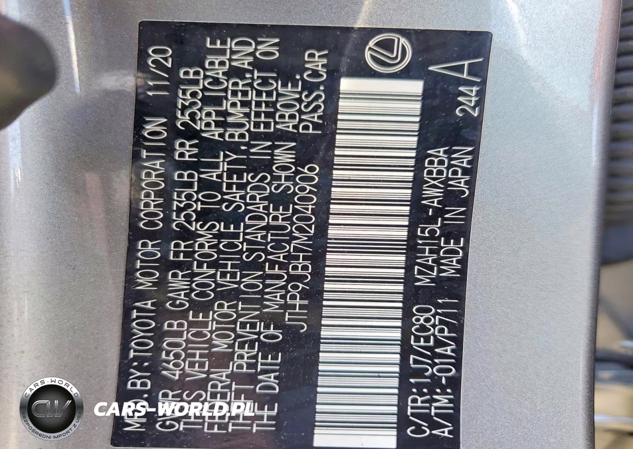 2021 Lexus Ux 250H VIN:JTHP9JBH7M2040906 - 13