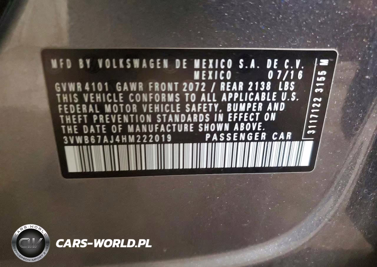 2017 Volkswagen Jetta Se VIN:3VWB67AJ4HM222019 - 12