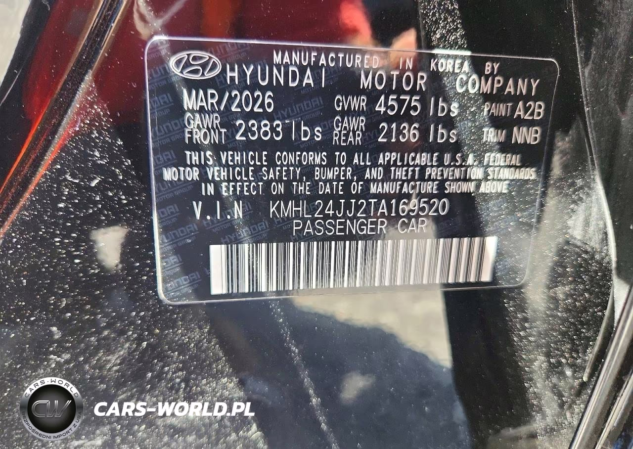 2026 Hyundai Sonata Hybrid Blue VIN:KMHL24JJ2TA169520 - 12