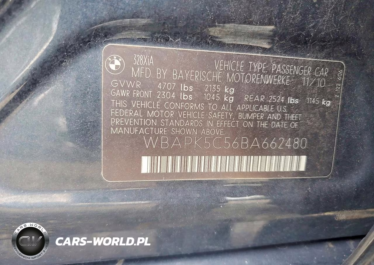 2011 BMW 328 Xi Sulev VIN:WBAPK5C56BA662480 - 13