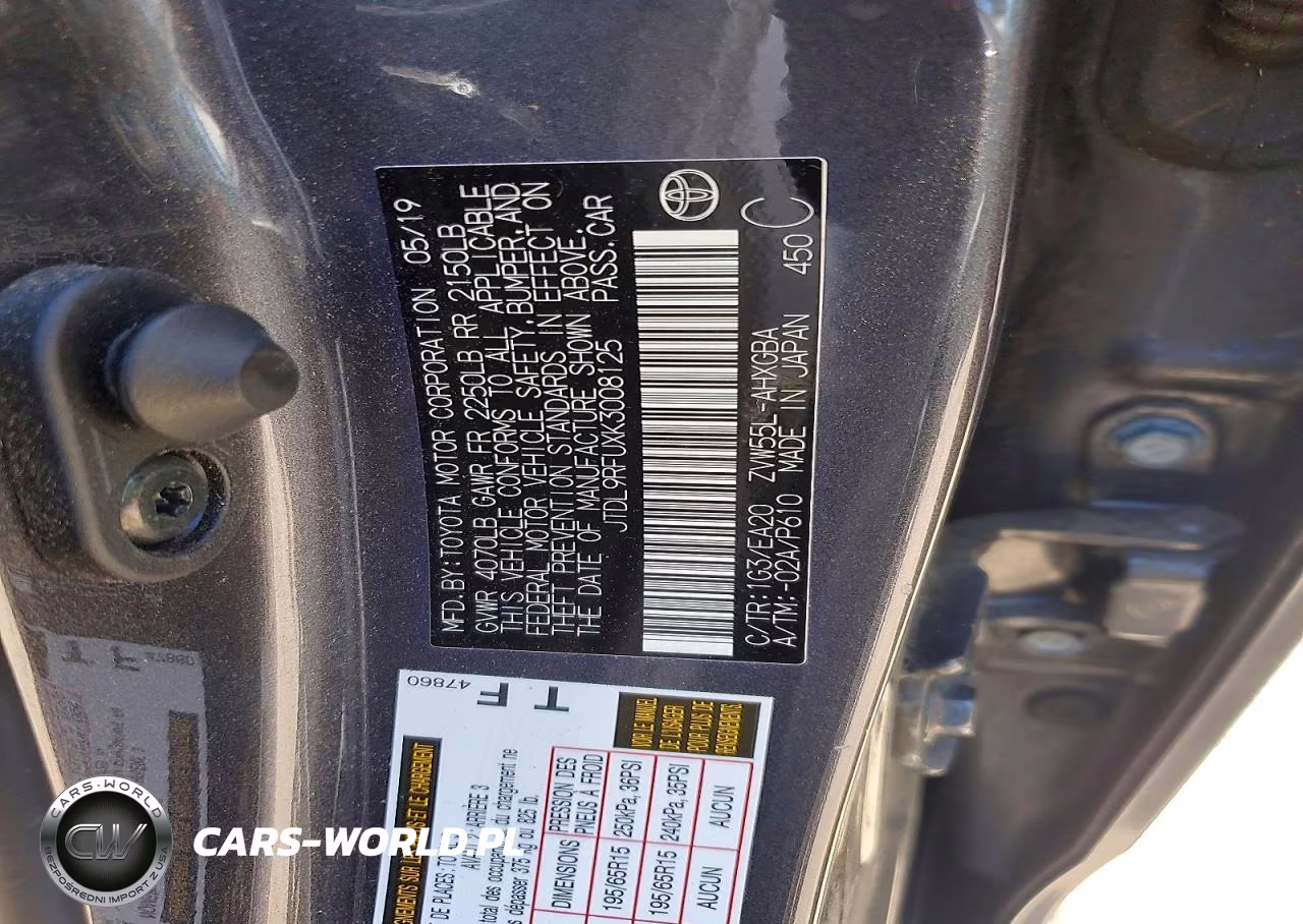 2019 Toyota Prius Xle Awd-E VIN:JTDL9RFUXK3008125 - 12