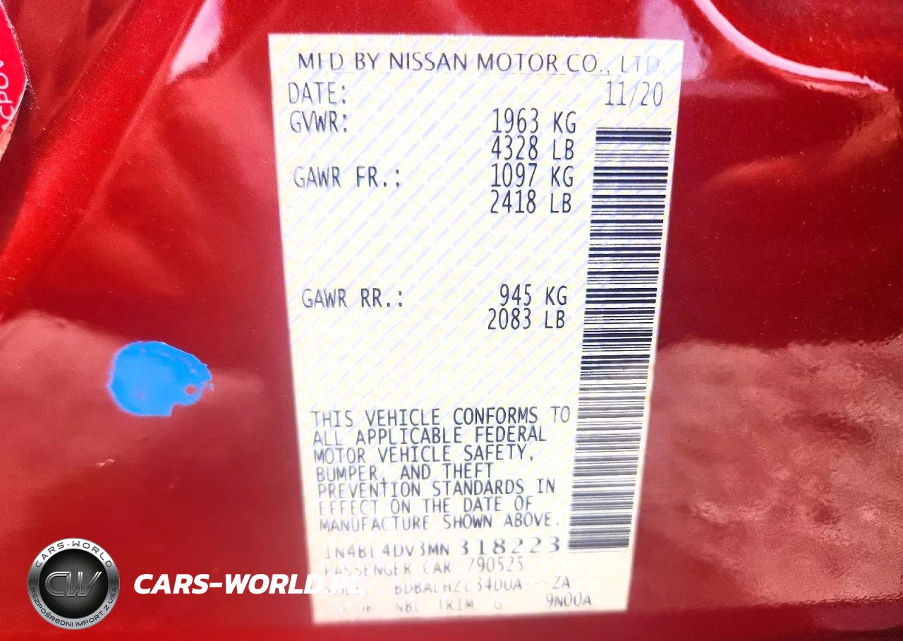 2021 Nissan Altima Sv VIN:1N4BL4DV3MN318223 - 13