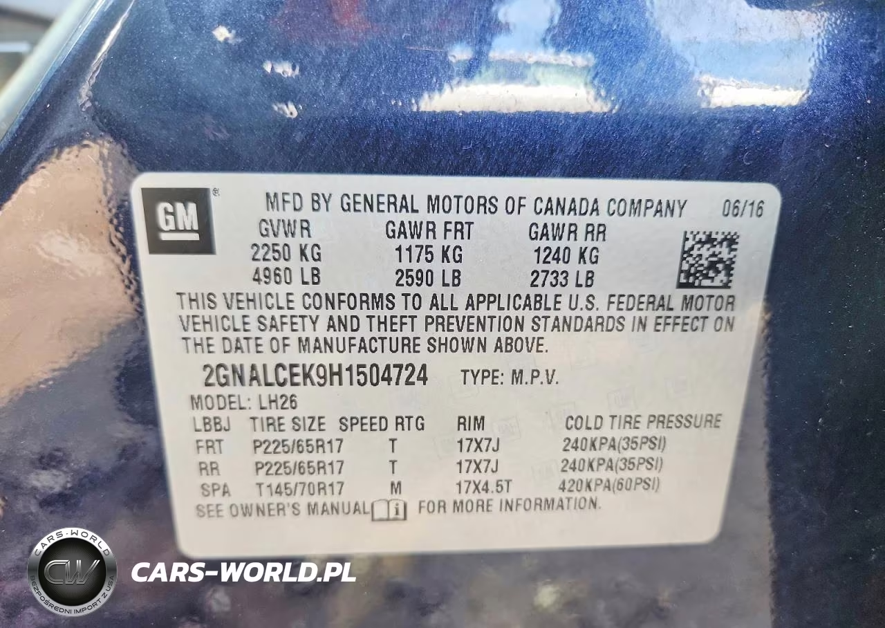 2017 Chevrolet Equinox Lt VIN:2GNALCEK9H1504724 - 13