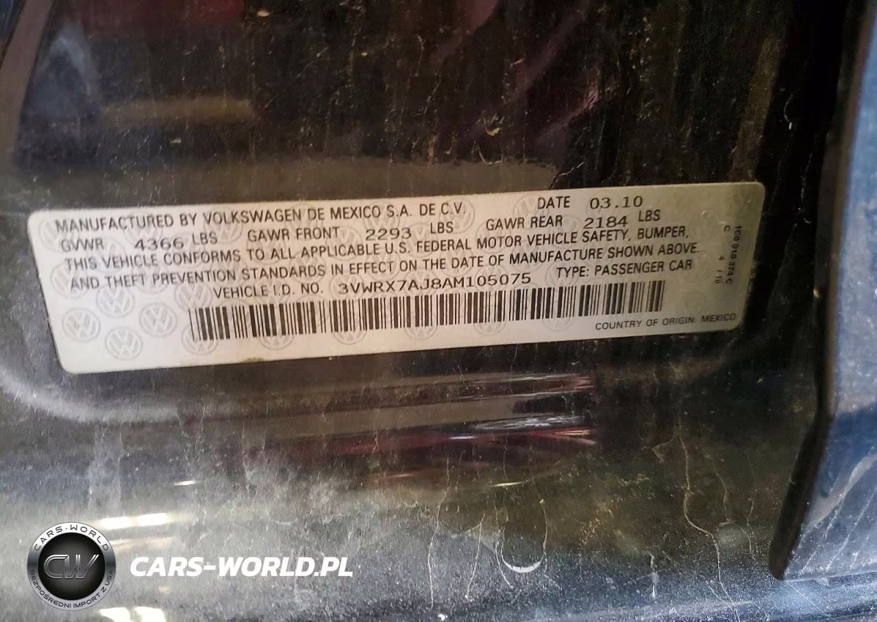 2010 Volkswagen Jetta Se VIN:3VWRX7AJ8AM105075 - 12