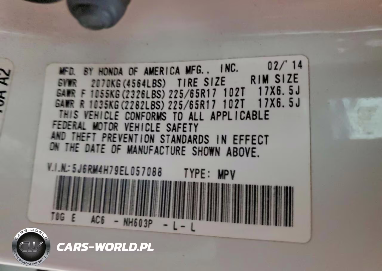 2014 Honda Cr-V Exl VIN:5J6RM4H79EL057088 - 13