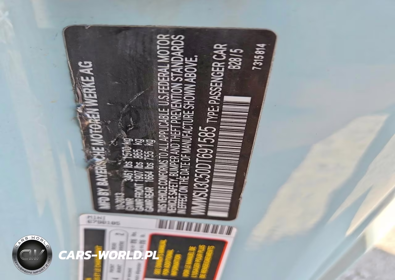 2013 Mini Cooper VIN:WMWSU3C50DT691585 - 12