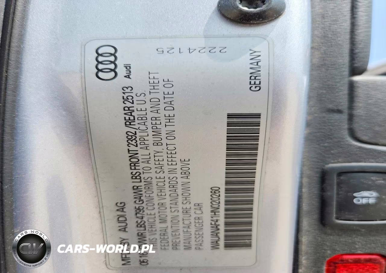 2017 Audi A4 Premium VIN:WAUANAF41HN020260 - 12