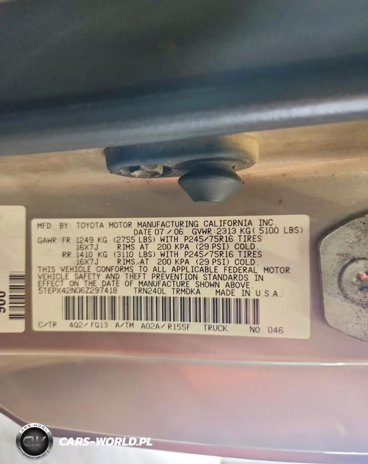 2006 Toyota Tacoma Base VIN:5TEPX42N06Z297418 - 12