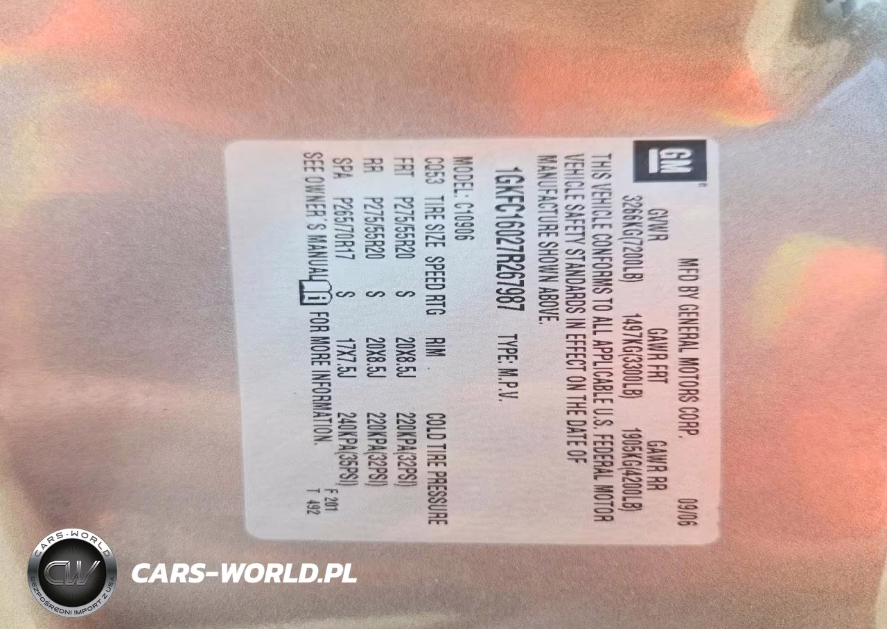 2007 GMC Yukon Xl C1500 VIN:1GKFC16027R267987 - 13