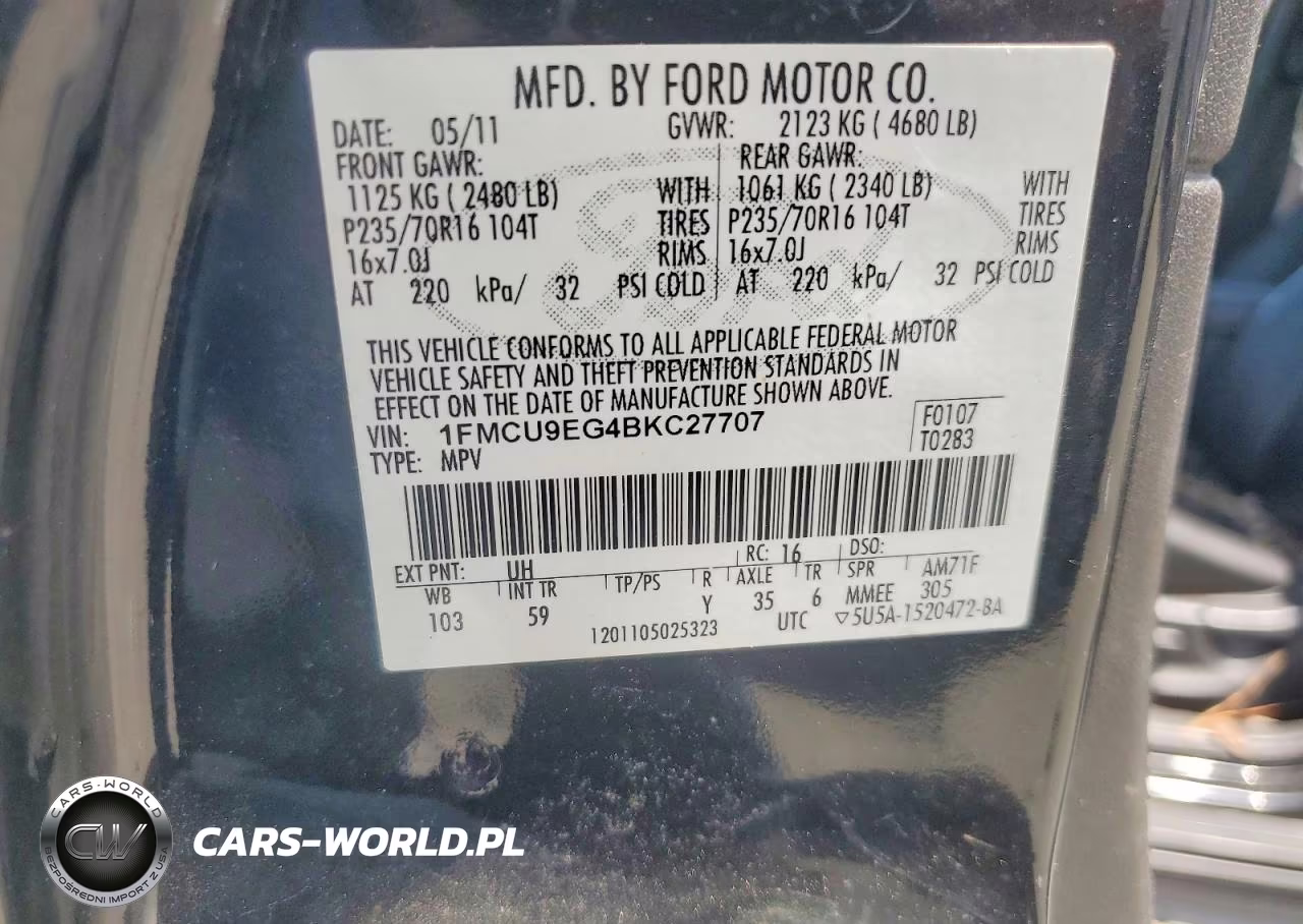 2011 Ford Escape Limited VIN:1FMCU9EG4BKC27707 - 13