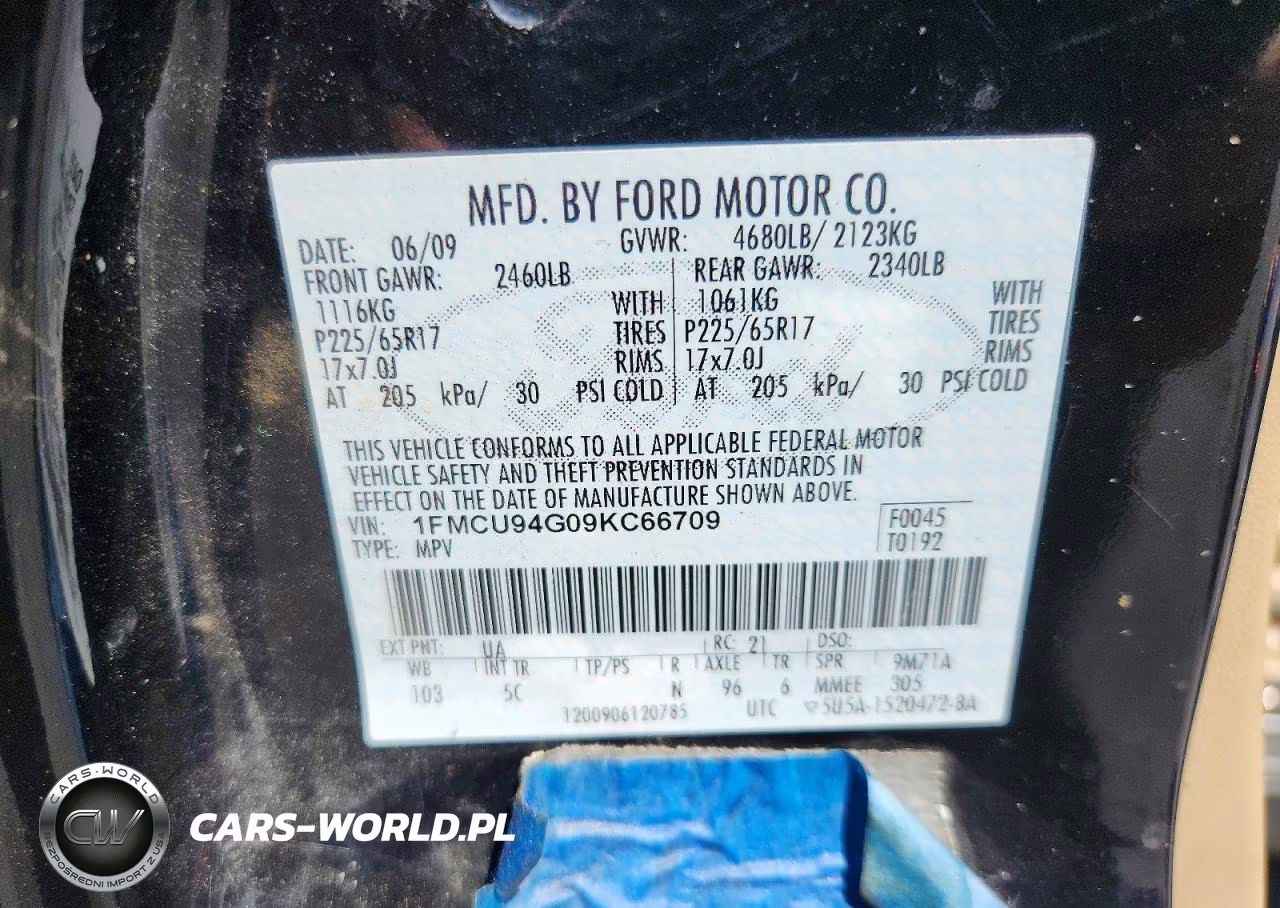 2009 Ford Escape Limited VIN:1FMCU94G09KC66709 - 13