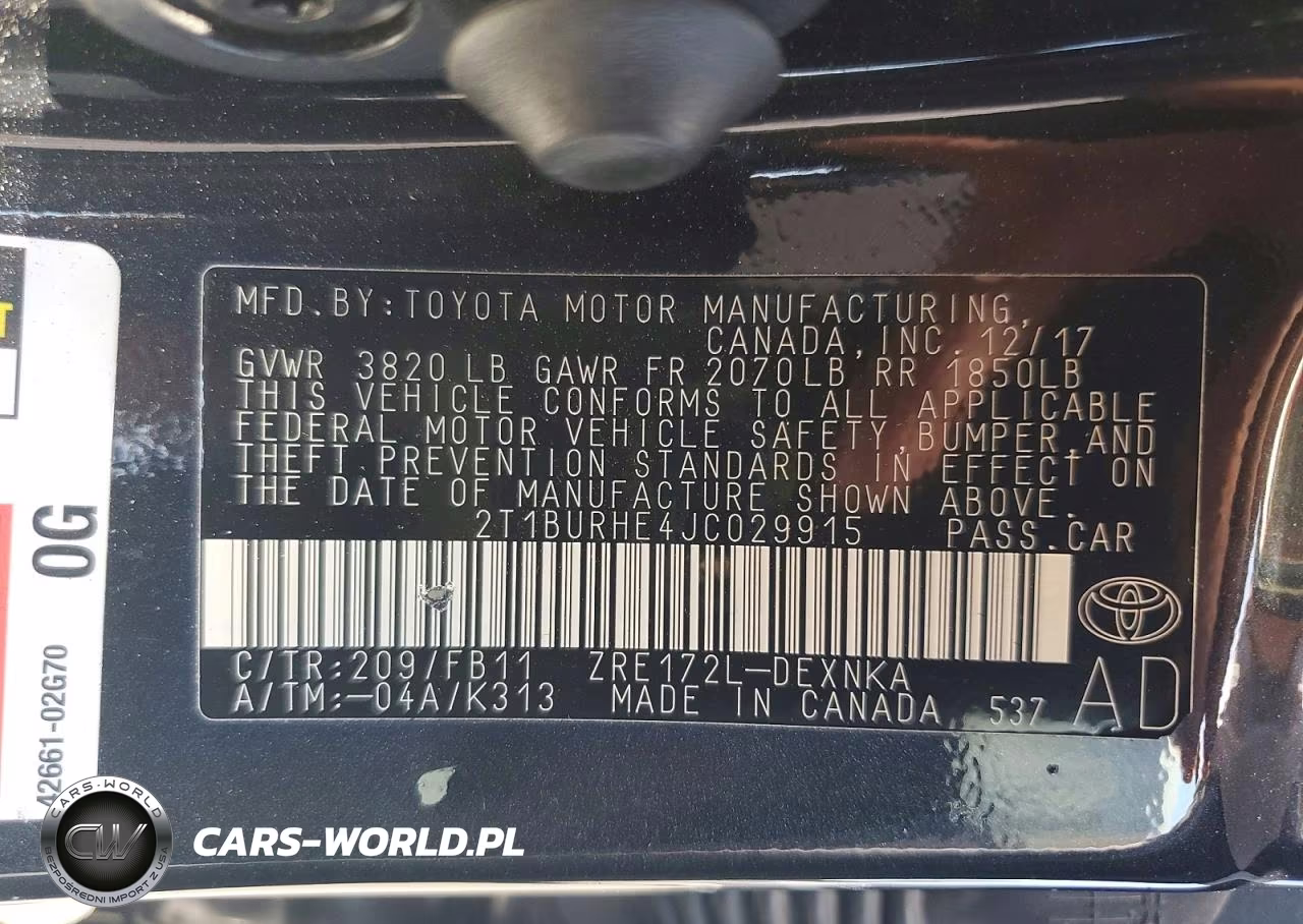 2018 Toyota Corolla Le VIN:2T1BURHE4JC029915 - 13