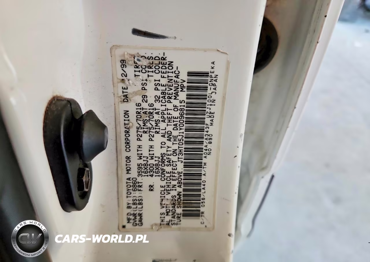 2000 Toyota Land Cruiser Base VIN:JT3HT05J1Y0096815 - 13
