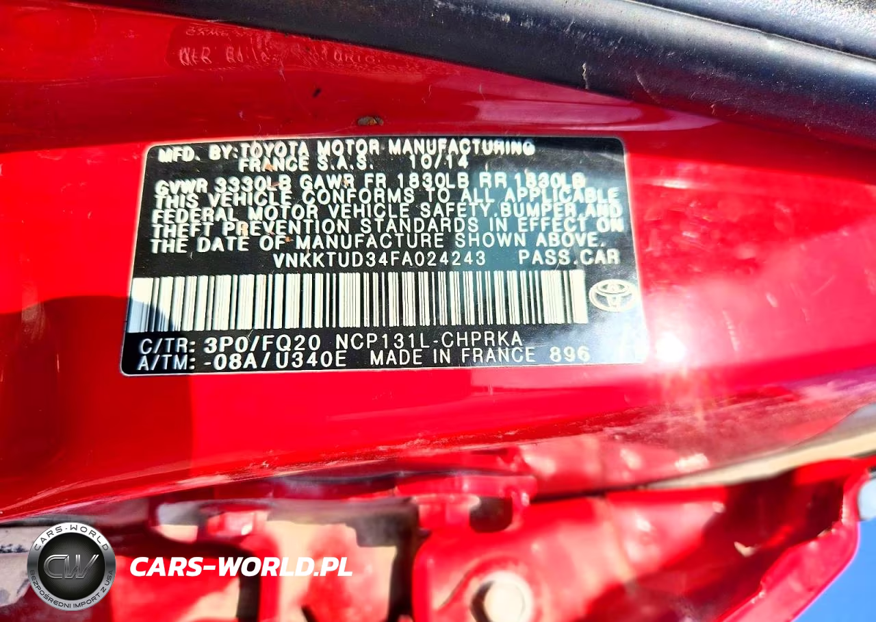 2015 Toyota Yaris 5-Door L VIN:VNKKTUD34FA024243 - 12