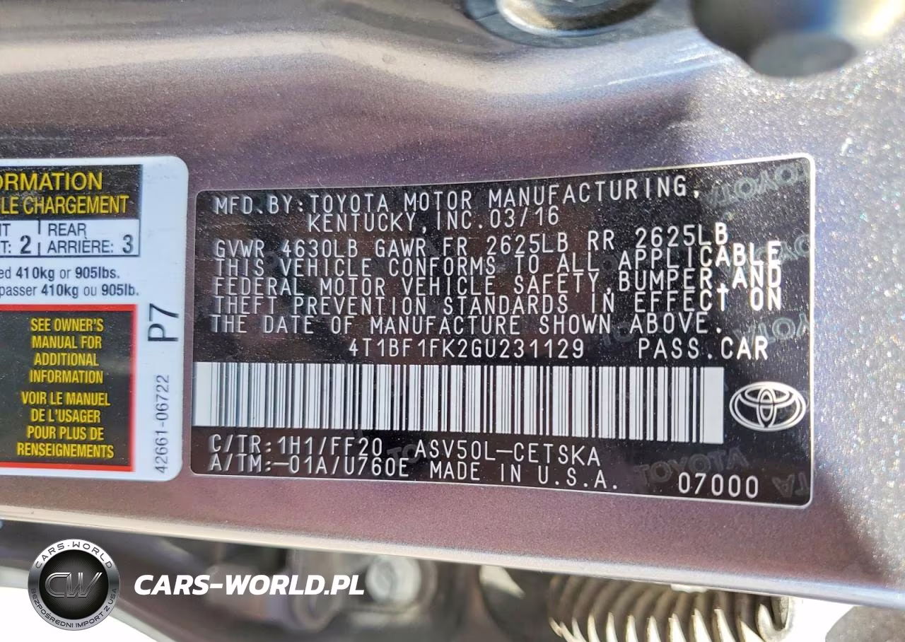 2016 Toyota Camry Se VIN:4T1BF1FK2GU231129 - 12