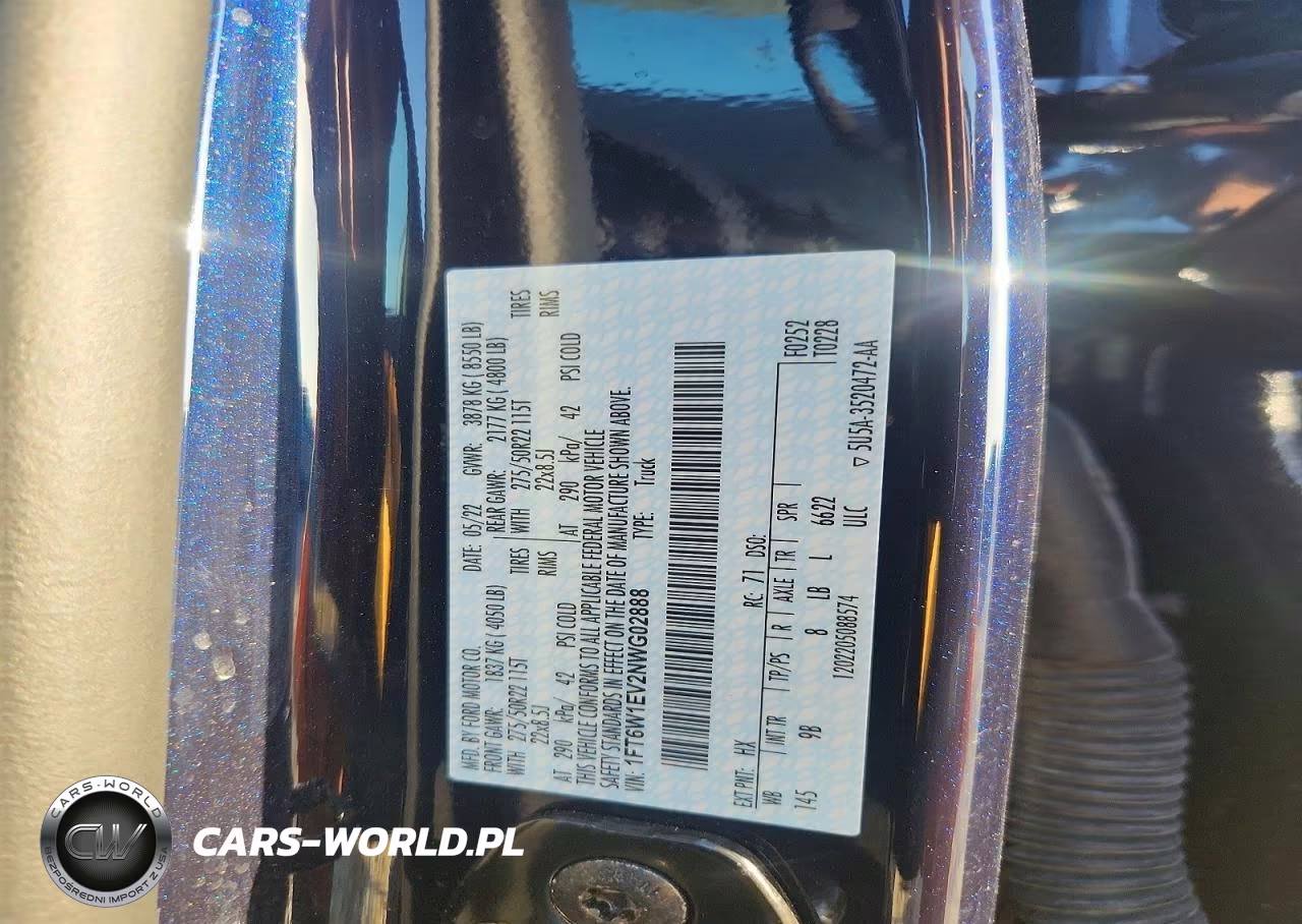 2022 Ford F150 Lightning Pro VIN:1FT6W1EV2NWG02888 - 12