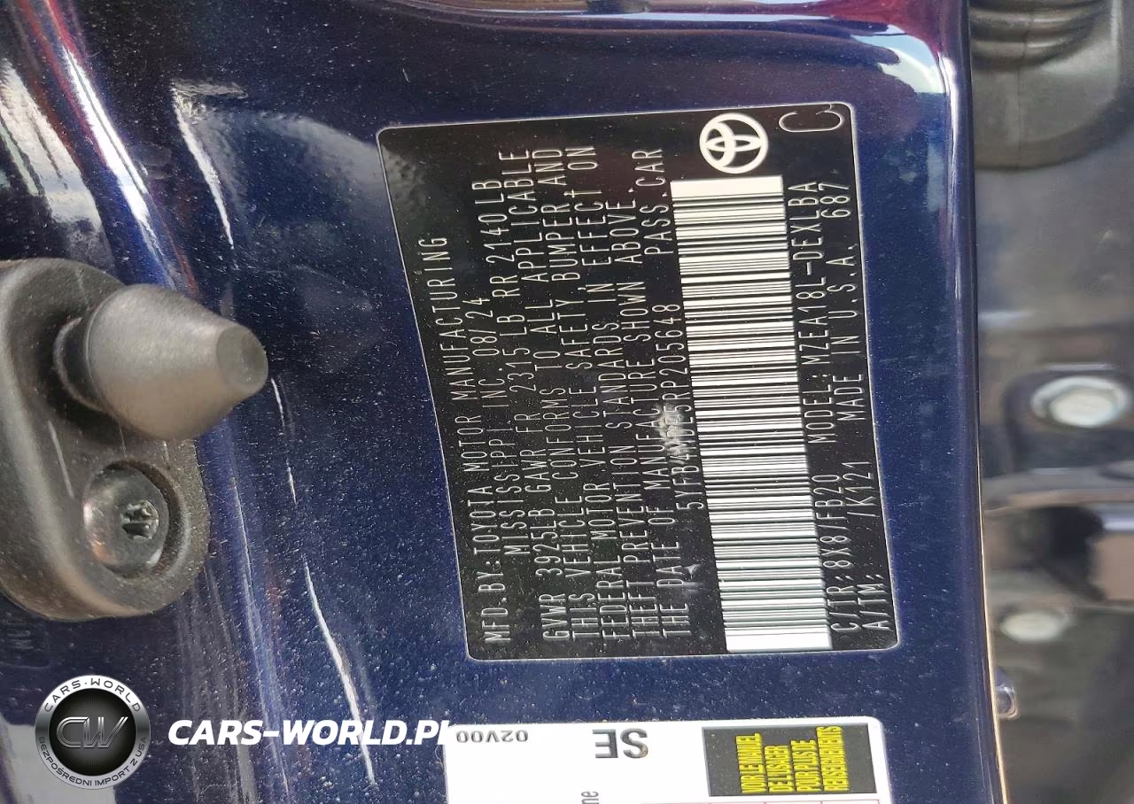 2024 Toyota Corolla Le VIN:5YFB4MDE5RP205648 - 13