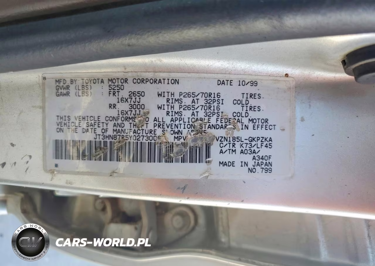2000 Toyota 4Runner Limited VIN:JT3HN87R5Y0273006 - 12