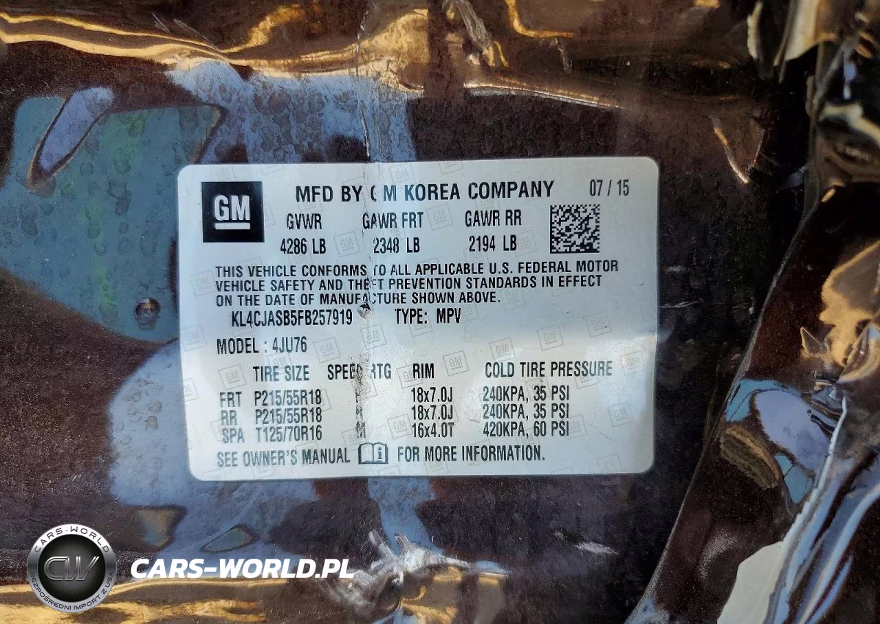 2015 Buick Encore VIN:KL4CJASB5FB257919 - 13