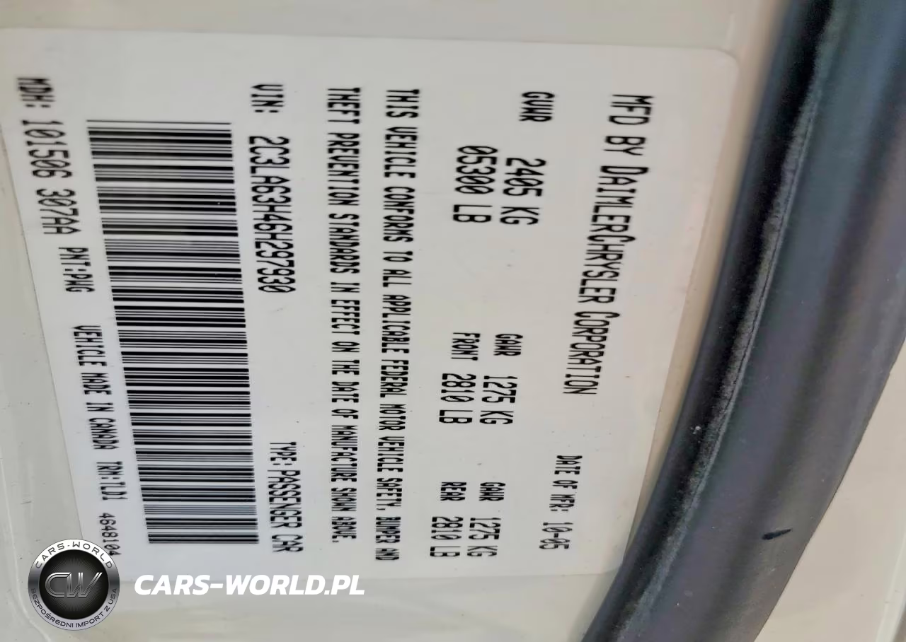 2006 Chrysler 300C VIN:2C3LA63H46H297930 - 12