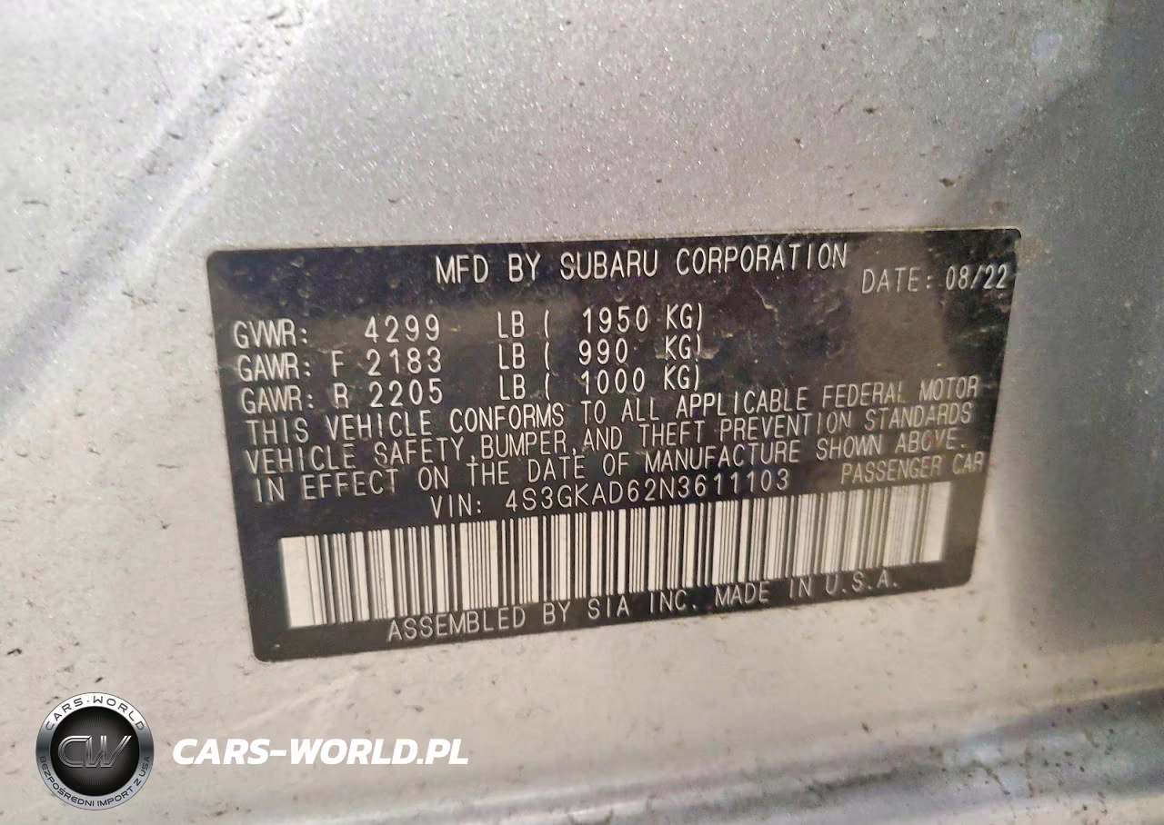 2022 Subaru Impreza Premium VIN:4S3GKAD62N3611103 - 12