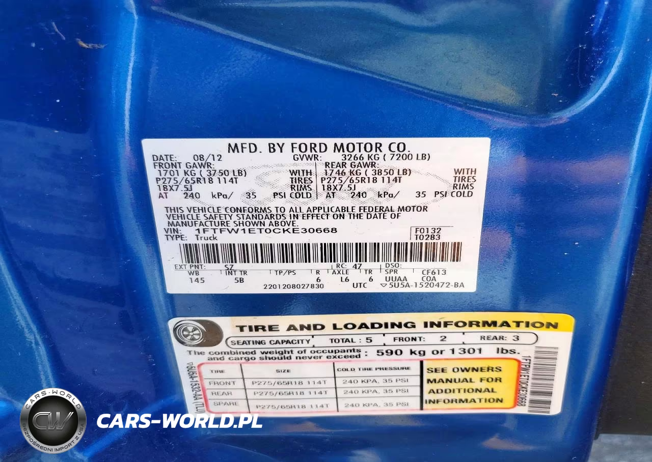 2012 Ford F150 Supercrew VIN:1FTFW1ET0CKE30668 - 12
