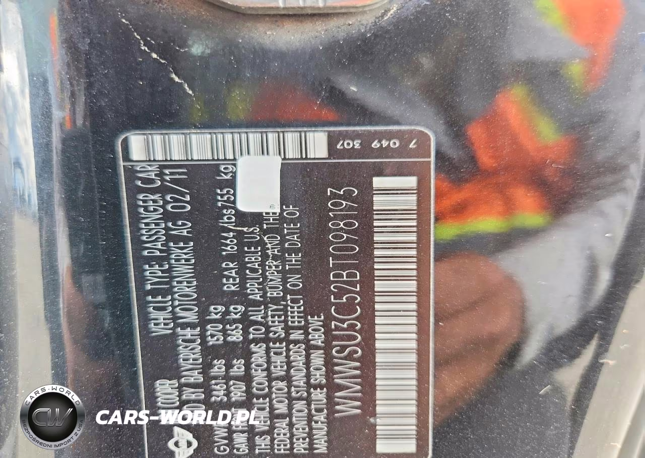 2011 Mini Cooper VIN:WMWSU3C52BT098193 - 12