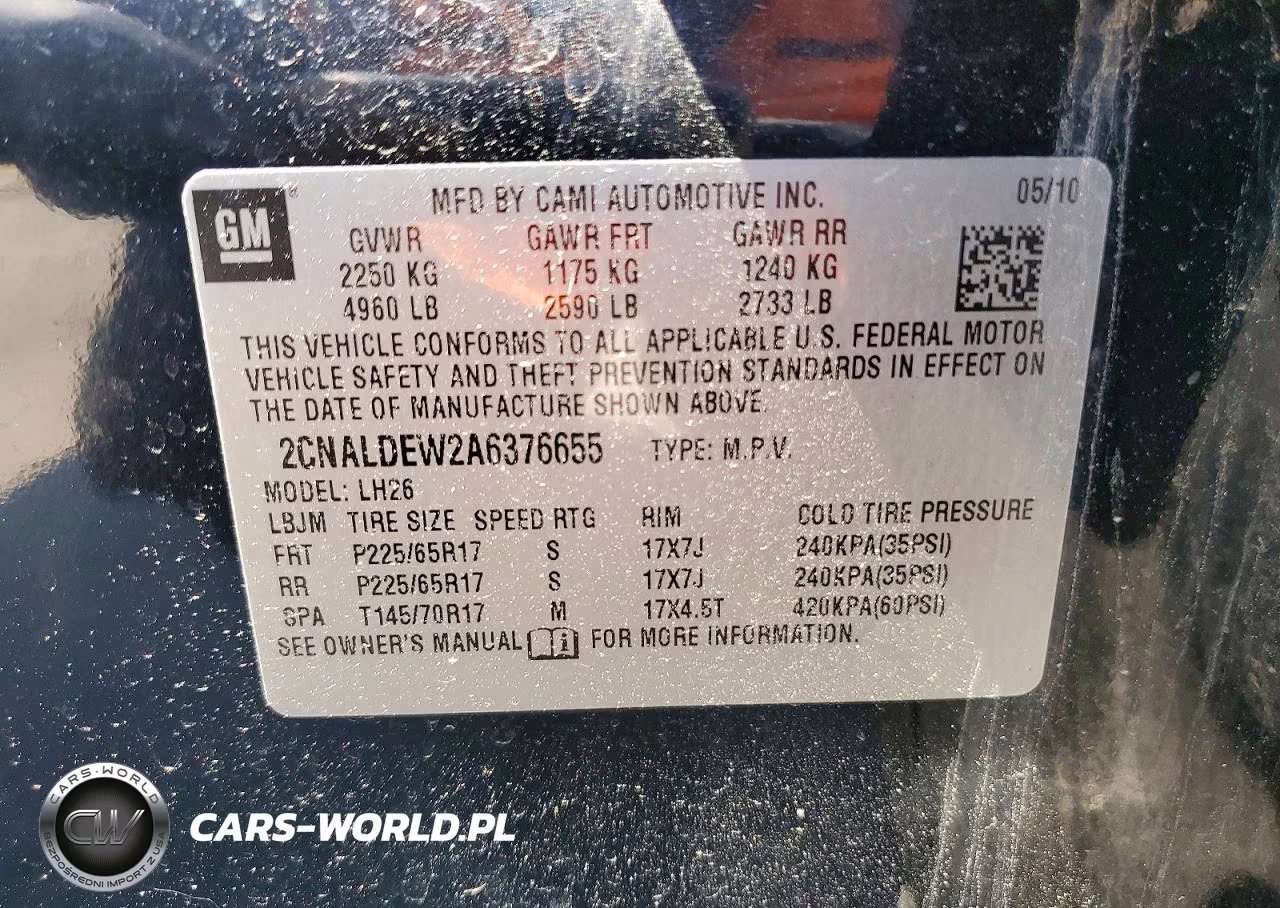 2010 Chevrolet Equinox Lt VIN:2CNALDEW2A6376655 - 13