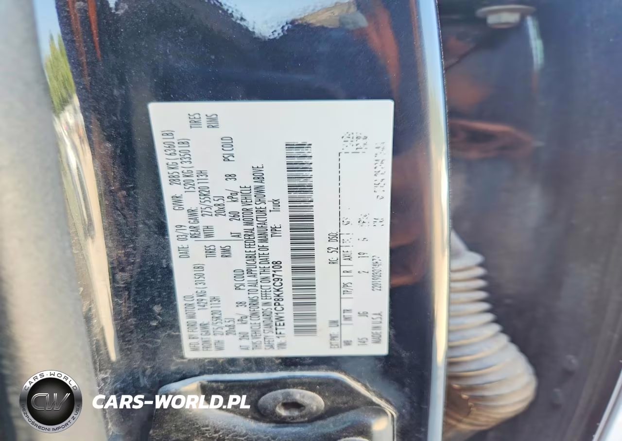 2019 Ford F150 Supercrew VIN:1FTEW1CP8KKC97108 - 12