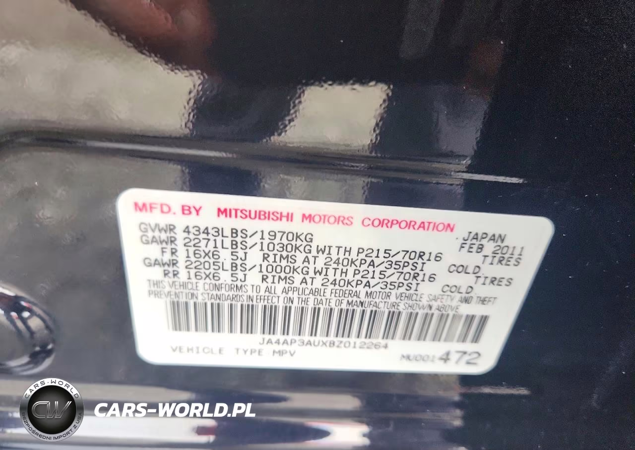 2011 Mitsubishi Outlander Sport Es VIN:JA4AP3AUXBZ012264 - 12