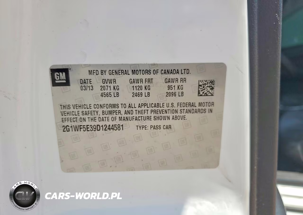 2013 Chevrolet Impala Ls VIN:2G1WF5E39D1244581 - 12