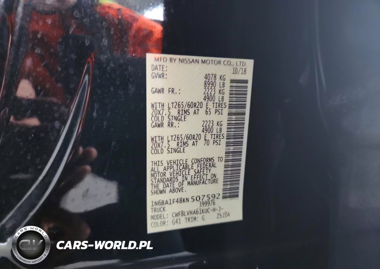 2019 Nissan Titan Xd Sl VIN:1N6BA1F48KN507592 - 12