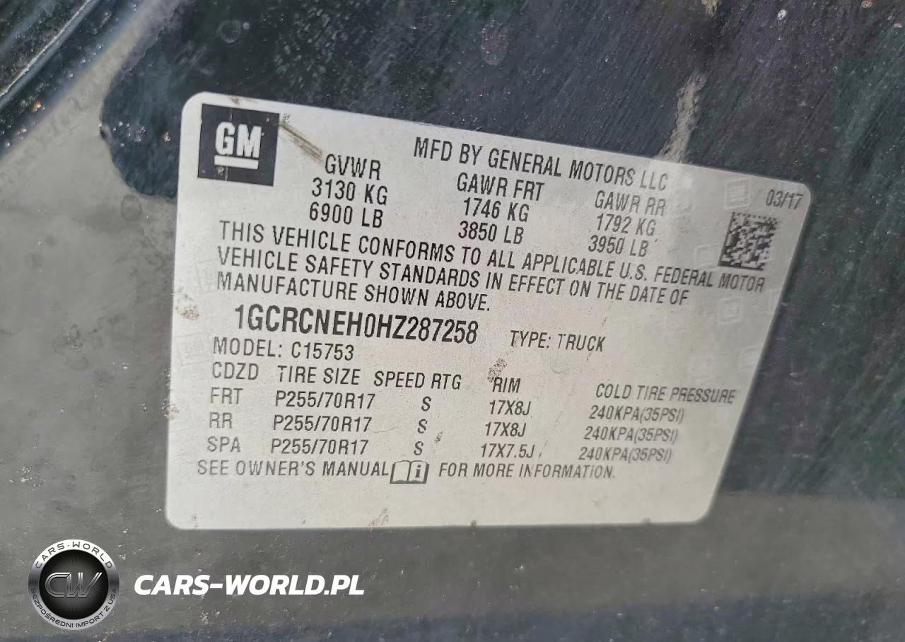 2017 Chevrolet Silverado C1500 VIN:1GCRCNEH0HZ287258 - 12