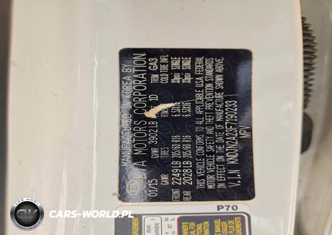 2015 Kia Soul Base VIN:KNDJN2A23F7190233 - 12