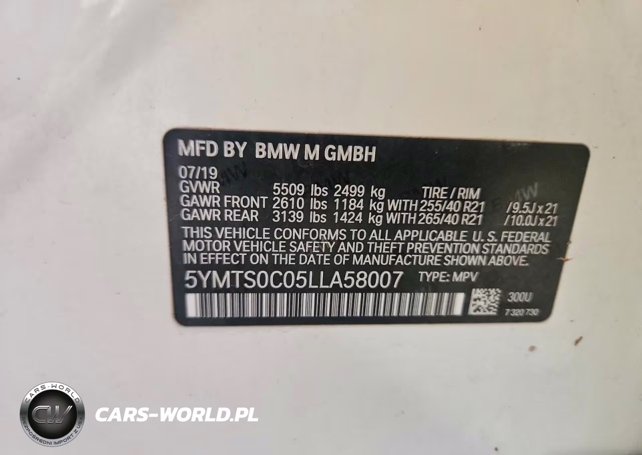 2020 BMW X3 M Competition VIN:5YMTS0C05LLA58007 - 13