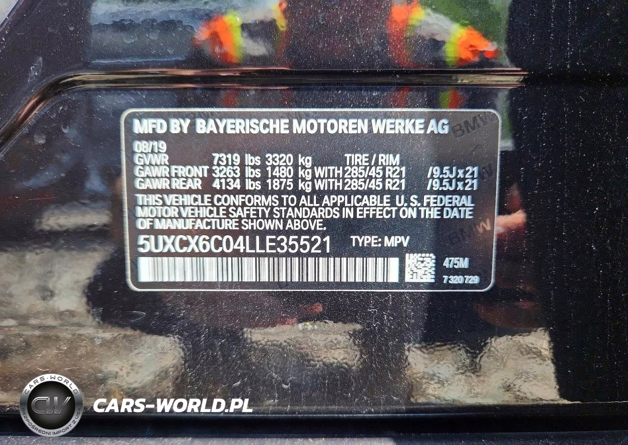 2020 BMW X7 M50I VIN:5UXCX6C04LLE35521 - 13