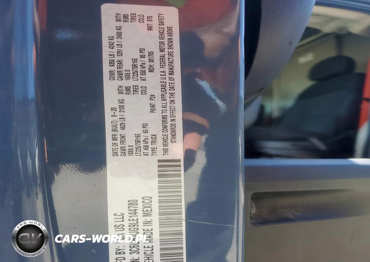 2020 Ram Promaster 3500 Delivery Van VIN:3C6URVJG9LE144780 - 13