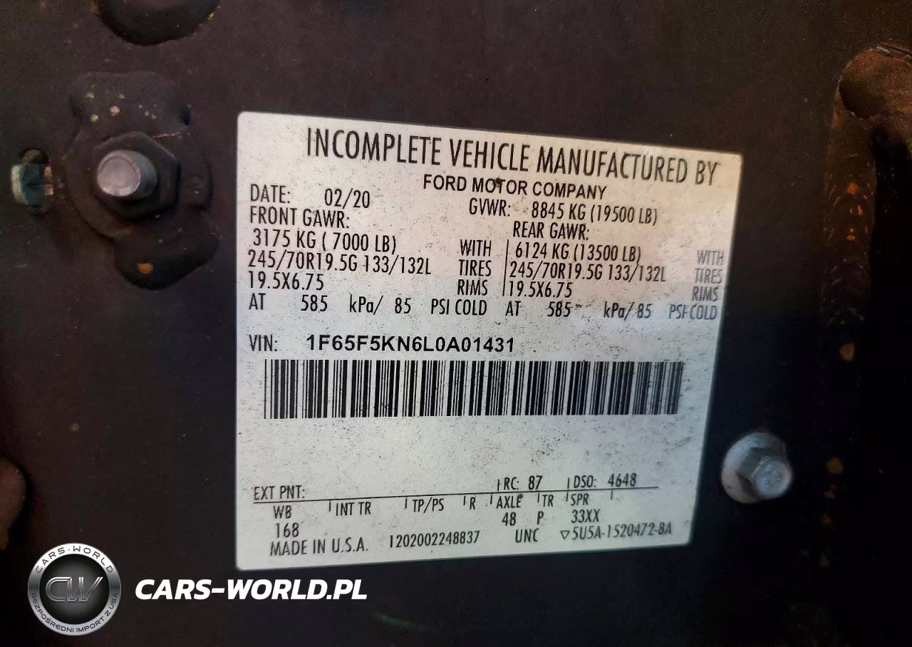 2020 Ford F59 Delivery Truck VIN:1F65F5KN6L0A01431 - 13