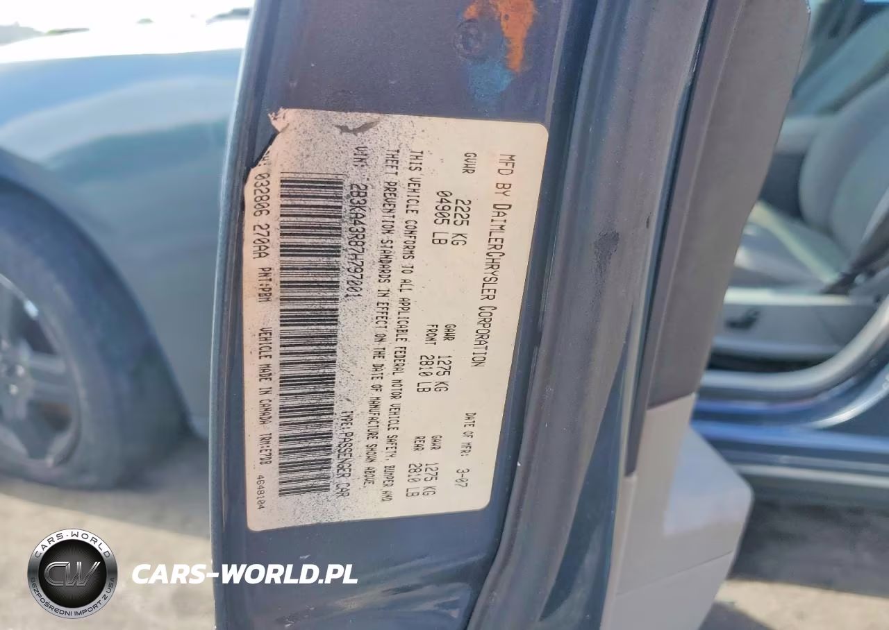2007 Dodge Charger Se VIN:2B3KA43R87H797001 - 12