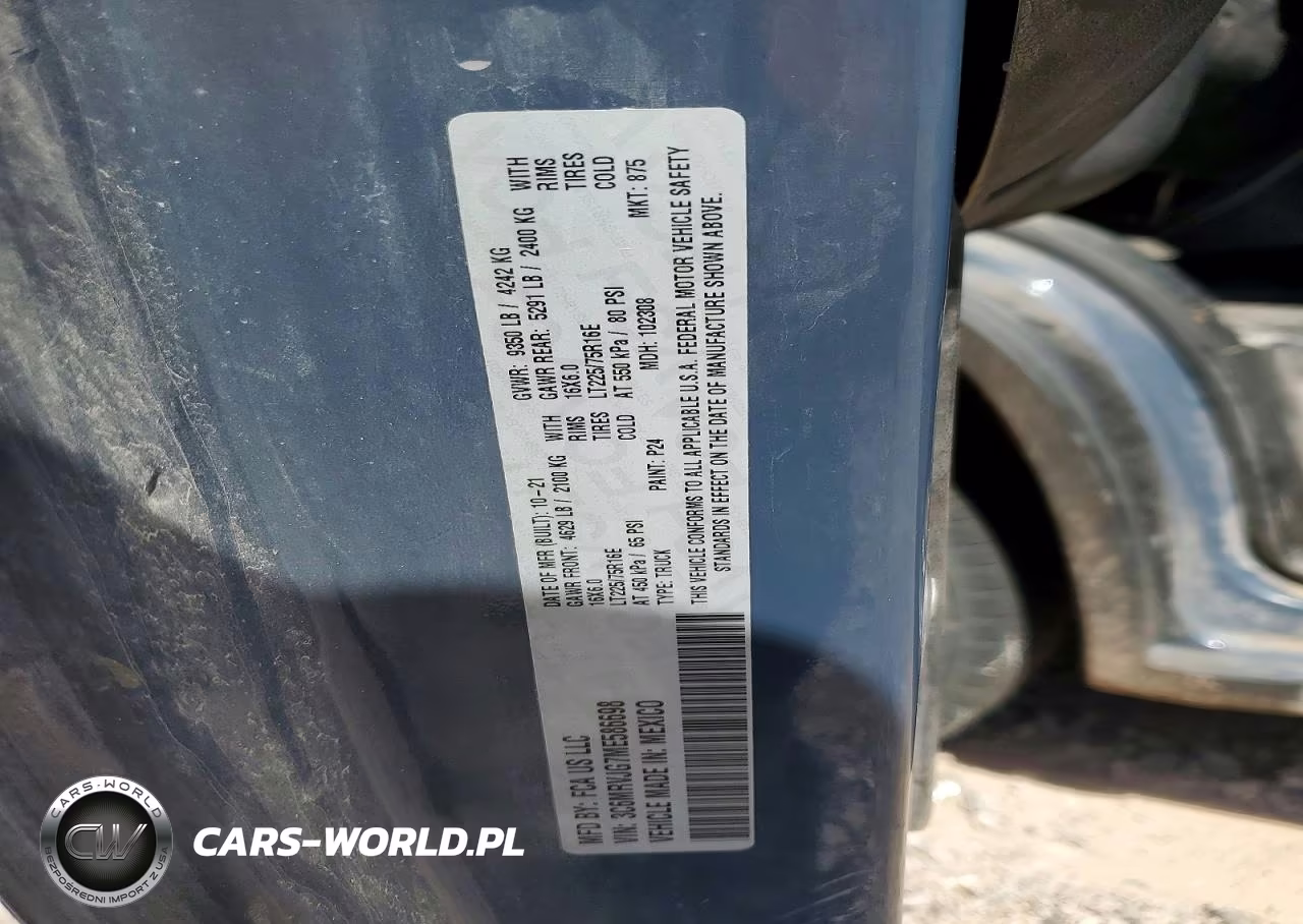 2021 Ram Promaster 3500 Delivery Van VIN:3C6MRVJG7ME586698 - 13